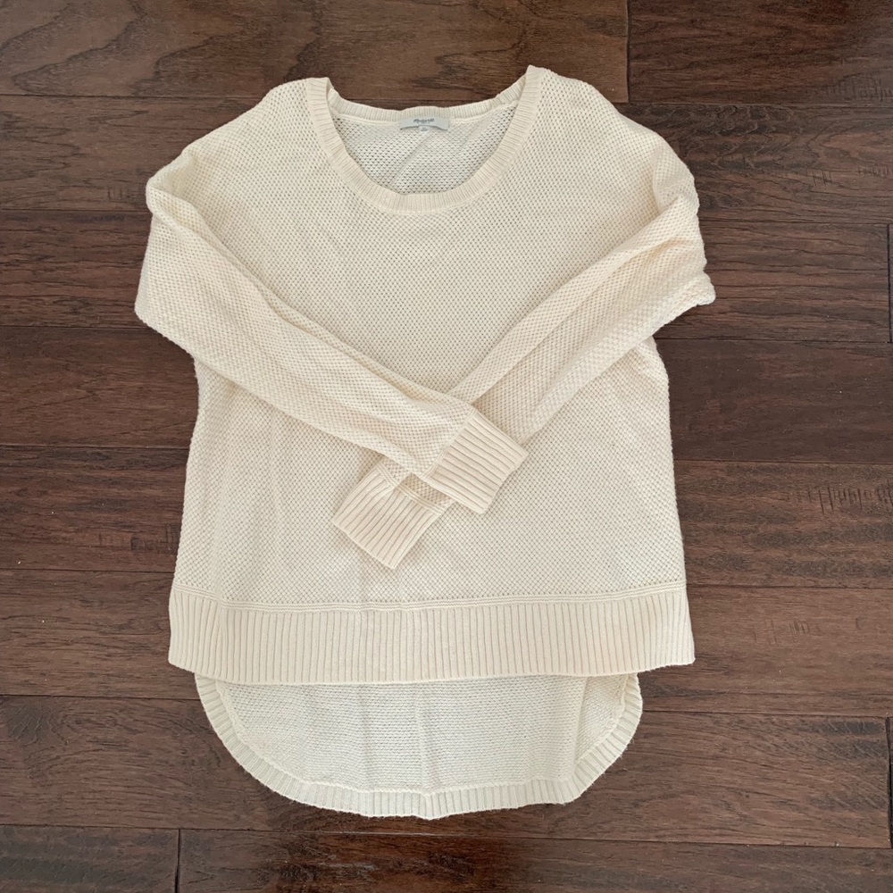 Madewell cream open-stitched sweater